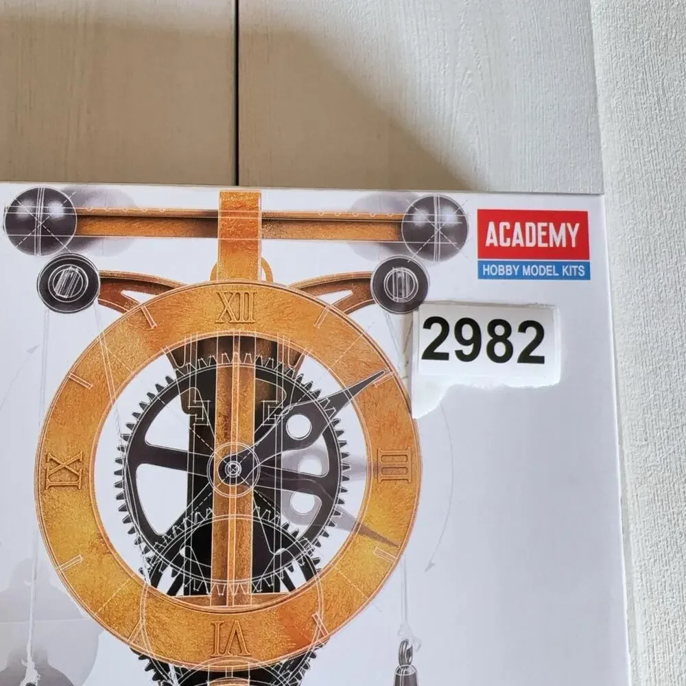 Academy Da Vinci Series Clock Plastic Model Kit Brown Working Pendulum 18150